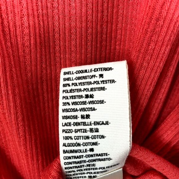 Free People Top Size XS Lola Tee Embroidered Mesh Lace V Neck $78 - Picture 5 of 5